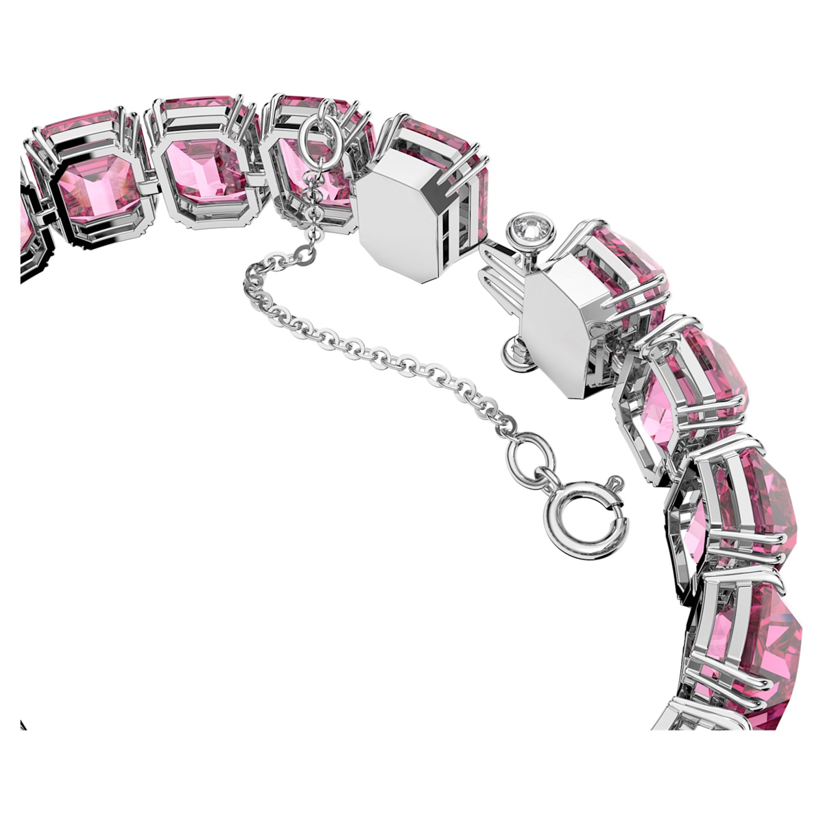 Swarovski Millenia Bracelet, Octagon Cut Crystals, Pink, Rhodium Plated